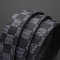 Miniatyrbild 4 av 8: Business Casual Automatiskt Spänne Bälte Exklusivt Äkta Läder Mode Rutmönster All-Match Byxbälte Alloy X gun color black plaid 115cm