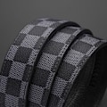 Miniatyrbild 4 av 8: Business Casual Automatiskt Spänne Bälte Exklusivt Äkta Läder Mode Rutmönster All-Match Byxbälte Veneer XL silver black plaid 125cm