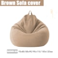 Miniatyrbillede 6 af 9: Betræk til sofaer Puff Gigante Stole Uden Fyld Linned Klud Lounger Sæde Sækkestol Puf Sofa Tatami Puf Salon Puf Asiento Gray-Sofa cover 70X80cm