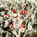 Pikkukuva 2 / 11: 9/12 kpl Joulutonttu Puinen Riipus Enkeli Joulupukki Joulukuusen Riipukset Koristeet Navidad Hyvää Uutta Vuotta 2024 10PCS Random-Card