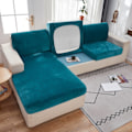 Miniatyrbild 2 av 11: Tjockt Sammet Sofföverdrag Enfärgat Soffkuddsöverdrag Elastiskt Överdrag Allomfattande Sofföverdrag Matsal light grey normal size-50-70