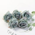 Miniatyrbillede 10 af 11: 5 stk. Rose Kunstige Blomster Silke Fake Blomster Til Hjem Værelse Indretning Fest Bryllup Valentinsdag Dekorationer DIY Håndværk Tilbehør White 5PCS