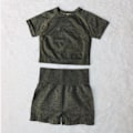 Miniatyrbild 9 av 11: Yoga Set Träningskläder Sportset Gymkläder Träningsoverall Högmidjade Leggings För Kvinnor wine red shorts set L