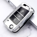 Miniatyrbillede 1 af 10: Til MK7 GTI 7 Golf 7 Golf R Skoda Octavia A7 SEAT Bil TPU Foldbar Nøgle Cover Taske Holder Beskytter Nøglering silver