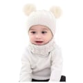 Miniatyrbilde 2 av 6: Høst og Vinter Ball Twist Ullue Strikket Lue Pelsball Lue Barn Fortykket Varm Ullue Ullue Beige Average size
