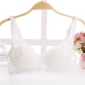 Miniatyrbilde 3 av 7: Dame Blonde BH Dyp V Push Up Brystholder Formende Vatterte BH-er Undertøy Broderi Lingeri Pluss Størrelse BH Beige 38B