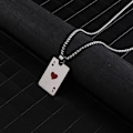 Miniatyrbillede 1 af 11: Herre Statement Poker Lucky Ace of Spades Vedhæng Halskæde Rød Sort Sølvfarve Rustfrit Stål Lang Kæde Halskæder Smykker red popcorn chain
