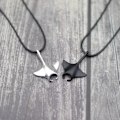 Miniatyrbilde 4 av 9: Mantarokke Halskjede Havdyr Anheng Justerbart Håndlaget Bohemia Voks Tau Choker Menn Kvinner Smykker Gave Joyas N0051-Silver