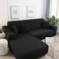 Miniatyrbild 9 av 11: Enfärgade hörnsofföverdrag för vardagsrum, elastiska Spandex sofföverdrag, stretchiga överdrag, L-formad soffa, behöver köpa 2 st sofföverdrag 1 1pc  1-Seat 90-140cm