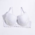 Miniatyrbilde 1 av 7: Ensfarget Dame Stor Størrelse BH 38D 40D 42D 44D 46D 48D Femme Plus Size Undertøy Spile BH Formpresset Cup White 110D