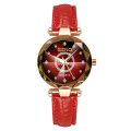 Miniatyrbillede 9 af 9: Ocean Heart Brand Stjernebesat Himmel Diamant Overflade Lys Multi-Overflade Glas Massiv Stållænke Dame Vandtæt Ur Rose gold and blue face