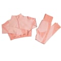 Miniatyrbild 1 av 11: Yoga Set Långärmad Tröja+Sport-BH+Sömlösa Leggings Träningskläder Löparkläder Gymkläder 2pcs Pink Suits L