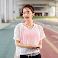 Miniatyrbild 1 av 6: Yoga Tröja Sexig Kortärmad T-shirt Sporttopp Blus Överdrag Snabbtorkande Gymkläder White L