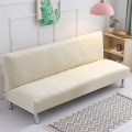 Miniatyrbillede 11 af 11: Plys stof Foldbar Armløs Sovesofa Betræk Foldbart sædebetræk Tykkere betræk Bænk Sofabeskyttelse Elastisk Futon Betræk vinter Lemon S Size