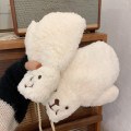 Miniatyrbillede 4 af 5: 1 par Kvinder Piger Plys Søde Bjørnepoter Varme Handsker Blød Anime Cosplay Plys til Julefrokost Tilbehør Kvinder Votter Khaki One Size