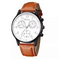 Miniatyrbillede 3 af 5: Quartz Ur Simple Casual Bælteur Geneva Ur Herre Black brown belt with Shell