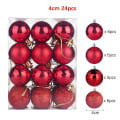 Miniatyrbilde 1 av 11: 24 stk. Julekuler Ornament Plast Juletre Gull Rød Rosa Kule Anheng Hengende Dekor Juledekorasjon 2023 Navidad 4cm - red as picture