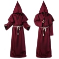 Pikkukuva 11 / 11: Keskiaikainen Halloween Kristillinen Munkki Pappi Kaapu Noita Velho Viitta Juhlat Kuolema Kummitus Vampyyri Paholainen Demoni Cosplay Puku Aikuisille Black L