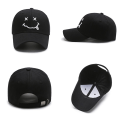 Miniatyrbild 5 av 11: Baseballkepsar med broderat leende för damer Kpop Svart Bomull Justerbar Snapback Rolig Hip Hop Keps Höst Sol Pappa Hattar för Herr 13 Adjustable