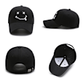 Miniatyrbillede 5 af 11: Smile Face Broderi Baseball Caps til Kvinder Kpop Sort Bomuld Justerbar Snapback Sjov Hip Hop Cap Efterår Sol Far Hatte til Mænd 04 Adjustable