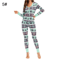 Miniatyrbild 3 av 6: Julpyjamas Matchande Familj Pyjamas Dam Pyjamasset Topp Byxor Set Full Längd Regular Mjuka Tryckta Set Sovkläder Blue M