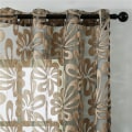 Miniatyrbillede 7 af 7: Brune Korte Geometriske Tyl Voile Gardiner til Stue Soveværelse Køkken Gardiner Skygge Vindue Voile Gardiner Stof Draperinger Brown 1 PC W100 x H200cm