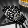 Miniatyrbillede 2 af 4: Lysende Trendy Studenterure Herre Tourbillon Ikke-Automatisk Mekanisk Ur 2421J