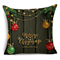 Miniatyrbild 1 av 11: Merry Xmas Prydnadskuddar Överdrag 40/45/50cm Julgran Snögubbe Ornament Bollar Kuddfodral för Soffa Vardagsrum Heminredning 45cm x 45cm 08
