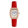 Miniatyrbillede 1 af 5: Rektangulært Bælte Mode Dameur Dame Quartz Ur Rose gold Red Belt