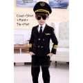 Miniatyrbild 8 av 9: Halloween Kostymer för Barn Flyguniformer Cosplay Pilot Flygvärdinna Flygplan Pojkar Flickor Karneval Rollspel Kläder Style5 4Pcs Height 160CM