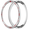 Miniatyrbillede 4 af 5: Til Garmin Fenix 8 Solar 51mm Rustfrit Stål Bezel Ridsefast Beskyttelsesring - Sort+Rød Silver+Red