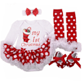Miniatyrbild 1 av 9: Långärmad Jul Nyfödd Baby Kläder Höst Spetsdesign Romper Jumpsuit Hårband 4 st ropa bebe Jul Cosplay Kostym as photo29