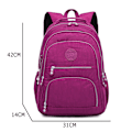 Miniatyrbild 2 av 11: Skolväskor Ryggsäck för Studenter Pojkar Flickor Stor Kapacitet Barn Skolväska Resväska Barnväskor Vattentät Laptopryggsäck Light purple