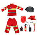 Miniatyrbild 5 av 6: Halloween Brandman Cosplay Kostym för Barn Pojkar Flickor Karneval Party Sam Brandman Uniform Karneval Leksaker Kläder Arbetskläder Set4 130cm height
