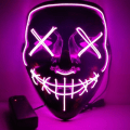 Miniatyrbilde 11 av 11: Halloween Maske Lysende Hacker Purge Maske Skummel LED Maske for Cosplay Kostymer Festival Karneval Party Gaver til Barn Menn Kvinner overseas venom red