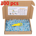 Miniatyrbillede 7 af 8: 100 stk. varmekrympende samlemuffer ledningsstik varmemuffe rør elektrisk samling loddekabel varmekrymp med lodning 100pcs AWG 22-18