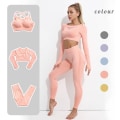 Miniatyrbild 3 av 11: Yoga Set Träningskläder Träningsdräkt Höga Midjebyxor Sport-BH:ar För Kvinnor Top Pants-Dark Gray L