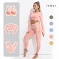 Pikkukuva 3 / 11: Joogasetti Kuntosalivaatteet Verryttelypuku Korkeavyötäröiset Housut Urheiluliivit Naisille Top Pants-Black L