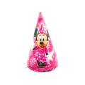 Miniatyrbillede 4 af 11: Minnie Mouse Engangsservice Sæt Børnefødselsdagsfestartikler Papirtallerken Kop Serviet Flag Pige Pink Bryllupskage Dekoration Cap