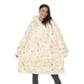 Miniatyrbilde 1 av 11: Vinter Oversized Hettegenser Teppe Med Ermer Fleece Genser Rutete Hette Dame Lomme Hettegenser Oversize Mykt Teppe Pancakes One Size