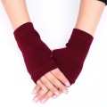 Miniatyrbilde 11 av 11: Dame Strikkede Flip Fingerløse Hansker Eksponert Halvfinger Votter Vinter Varme Tykkere Hansker Strikkeull Berøringsskjermhansker Pink blue One size