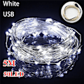 Miniatyrbild 3 av 11: Lätt 5V USB 20M Koppartrådslampa Bröllopsfest Dekor 200 LED Slingor White 20M 200LED