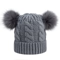 Miniatyrbilde 1 av 8: Ny Varm Fargerik Pelskule Voksen Strikket Lue Spot Høst og Vinter Dame Gray Adult average size
