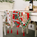 Miniatyrbilde 4 av 9: Nye Juledekorasjonsartikler Strikket Stoff Bordløper Kreativ Juleduk Spiseborddekorasjon Hjemmepynt Knitted cloth table runner elk style