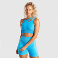 Pikkukuva 5 / 8: Joogasetti Crop Top Rintaliivit Shortsit Leggingsit Treenausasu Aktiivinen Kuntoilu Kuntosalivaatteet Pink Set M