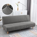 Miniatyrbillede 5 af 11: Armløs sovesofa betræk Polar fleece uden armlæn Printede betræk Stræk Slipcover Foldemøbler Dekoration Bænkbetræk Grey S Size