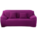 Miniatyrbild 1 av 10: 1-4 Sits Fåtöljöverdrag Retro Fåtöljöverdrag Mjukt Sofföverdrag 17 Färger Purple 2 seater