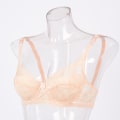 Miniatyrbilde 4 av 5: Dame Sexy BH Blomsterblondebroderi Transparent Supertynn Undertøy Pustende BH-er Black 32B