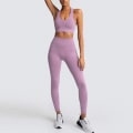 Pikkukuva 1 / 11: Jooga-asu Urheiluvaatteet Fitness-asu Urheiluliivit Leggingsit 2-osaiset Setit Joogaan Naisille qianzi M