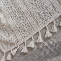 Miniatyrbillede 3 af 5: Hul Blondegardin Beige Geometrisk Blomst Stue Soveværelse Gardiner Beige Clover tassel curtain rod 150 width * 200CM height